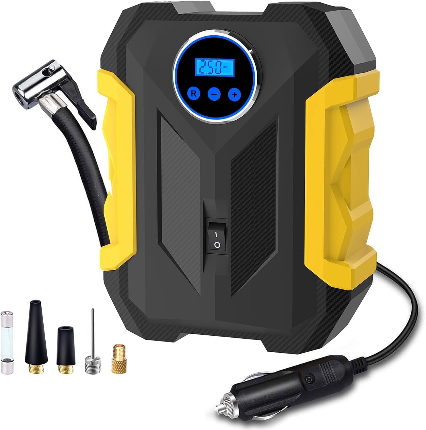 Air Compressor Tire Inflator, Digital Air Compressor Portable with LED Light 12V DC, 150PSI Auto Pump Portable Tire Inflator for Car, Bicycle, Motorcycle, Balls, Balloons